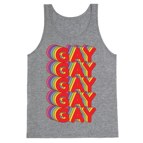 Gay Retro Rainbow Tank Top